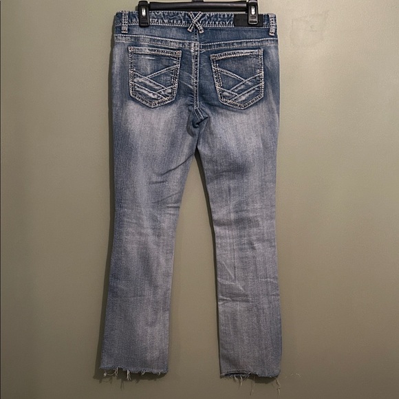 Twentyone Black by Rue21 Light Blue Distressed Boot Cut Jeans Size 9/10 - Picture 3 of 9